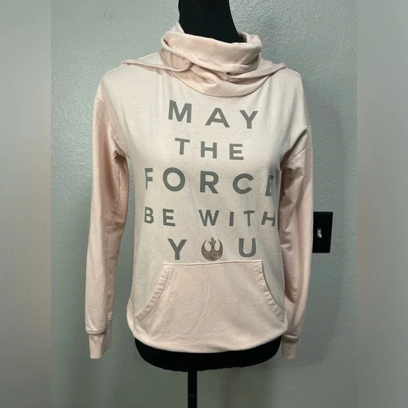 Her Universe Star Wars May The Force Be With You Pink Cowell Neck Sweatshirt XS - Picture 2 of 6